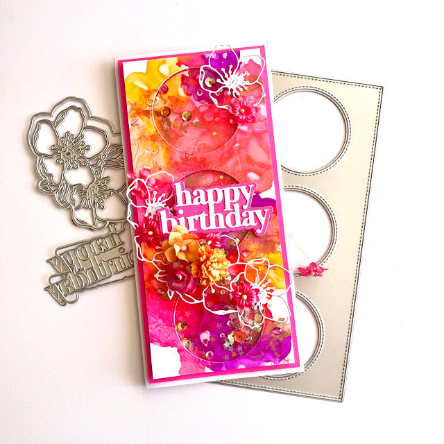 Alcohol Ink Birthday Card - Tania Ridgwell