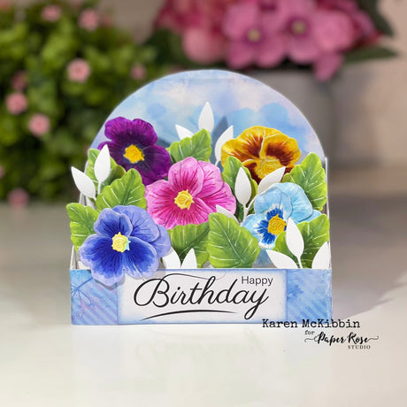 Pop Up Pansy Card - Karen McKibbin