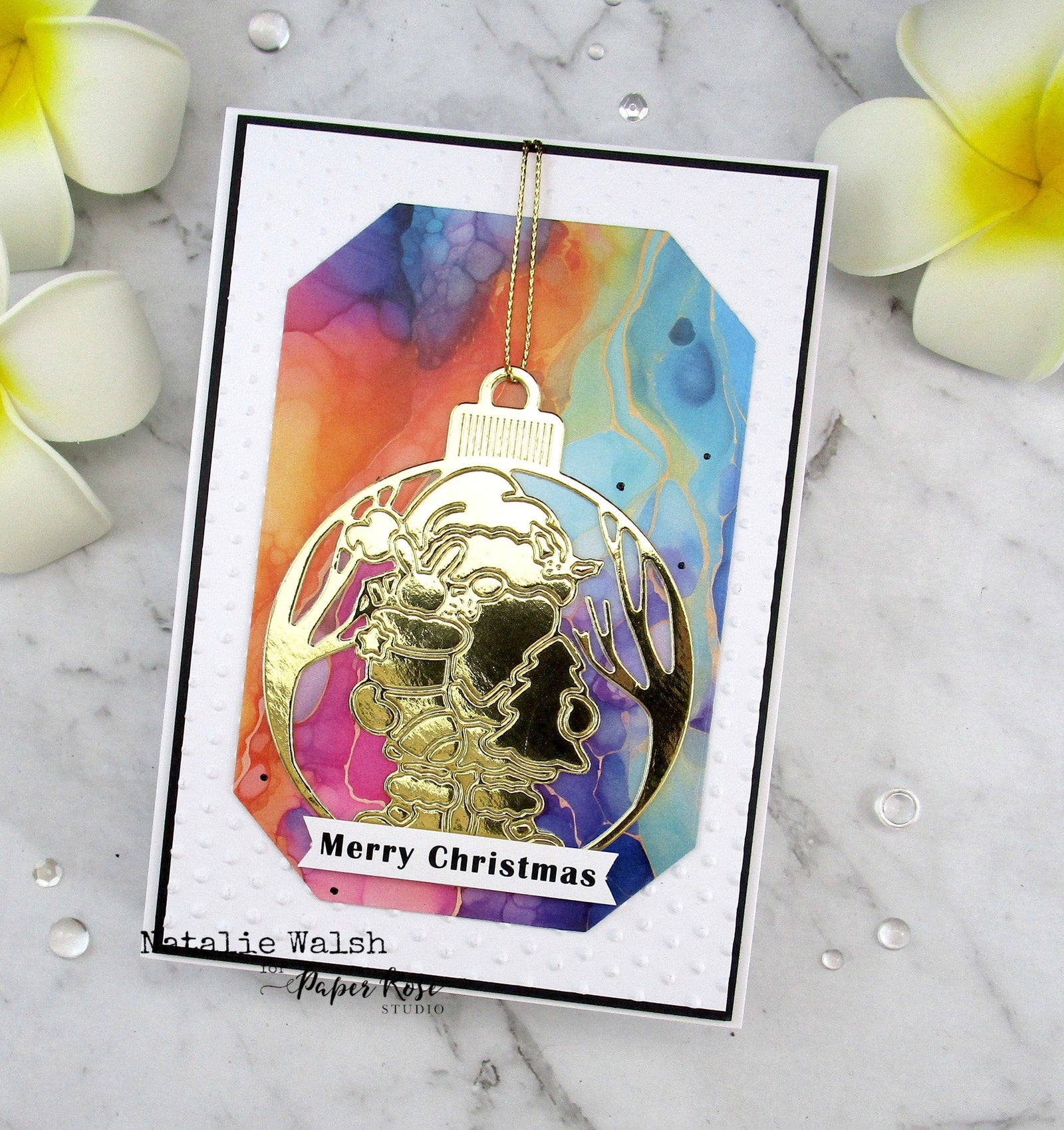 Hanging Bauble with Santa Die - Natalie Walsh