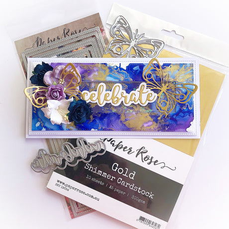 Celebrate Alcohol Ink Card - Tania Ridgwell