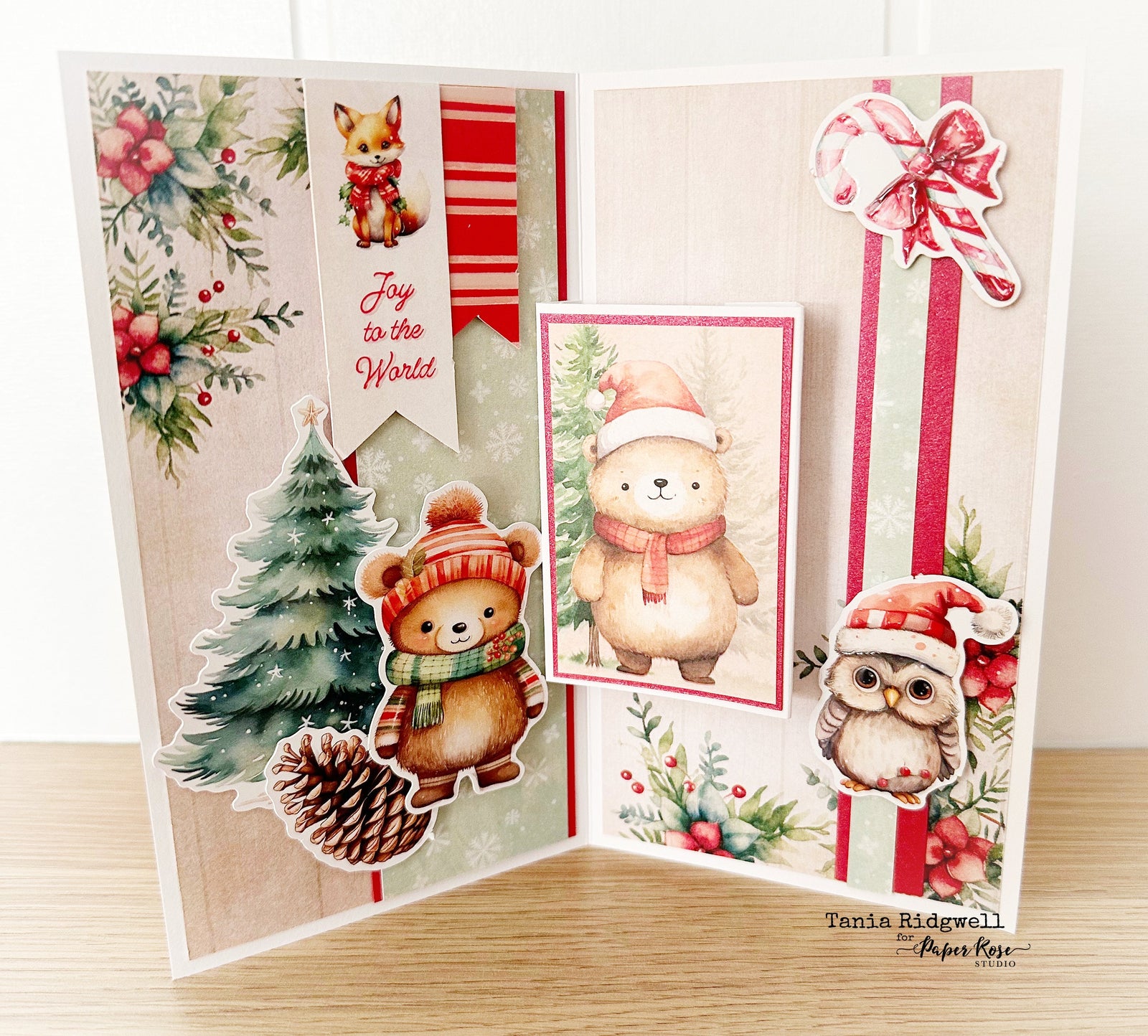 Woodland Christmas Mini Slimline Card - Tania Ridgwell