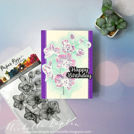 Purple Orchid Card - Michelle Lupton