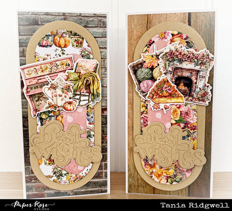 Cozy Fall Slimline Cards - Tania Ridgwell