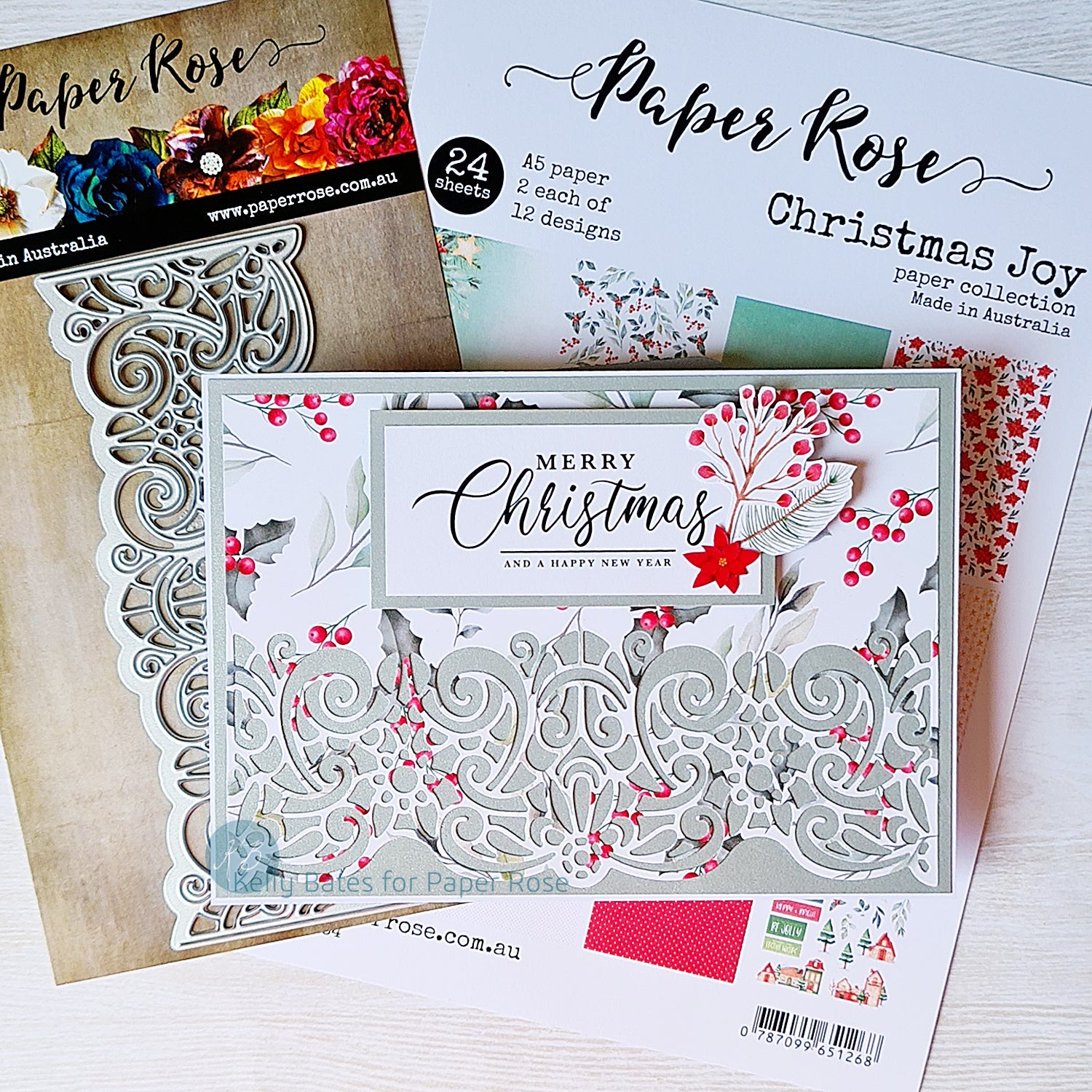 Decorative Border Christmas Card - Kelly Bates