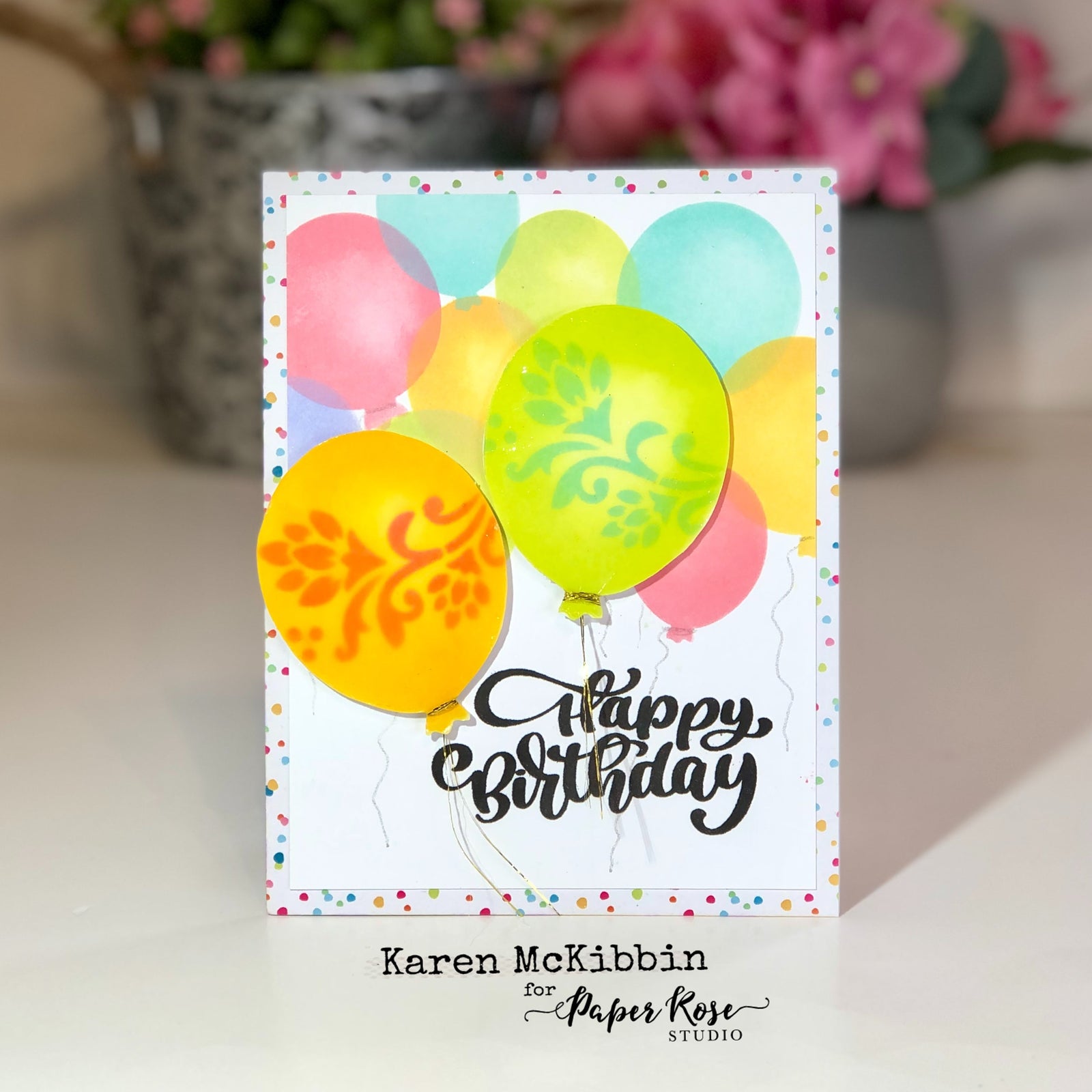 Balloon Birthday Card - Karen McKibbin