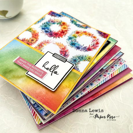 Rainbow Twirl Cards - Donna Lewis