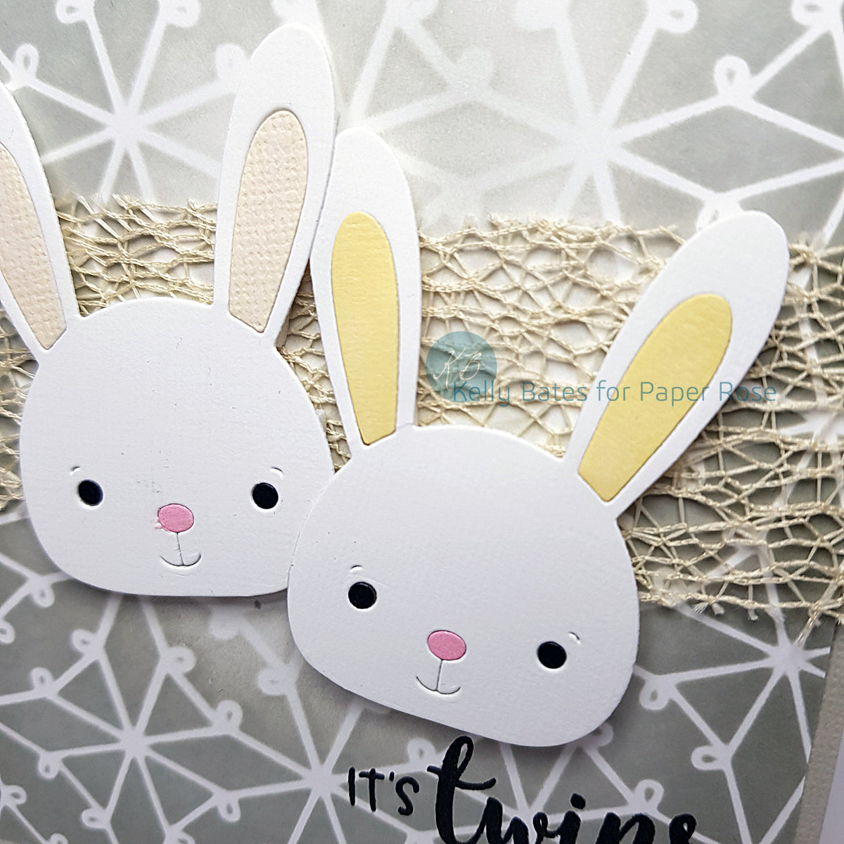 Little Twin Bunnies Card - Kelly Bates