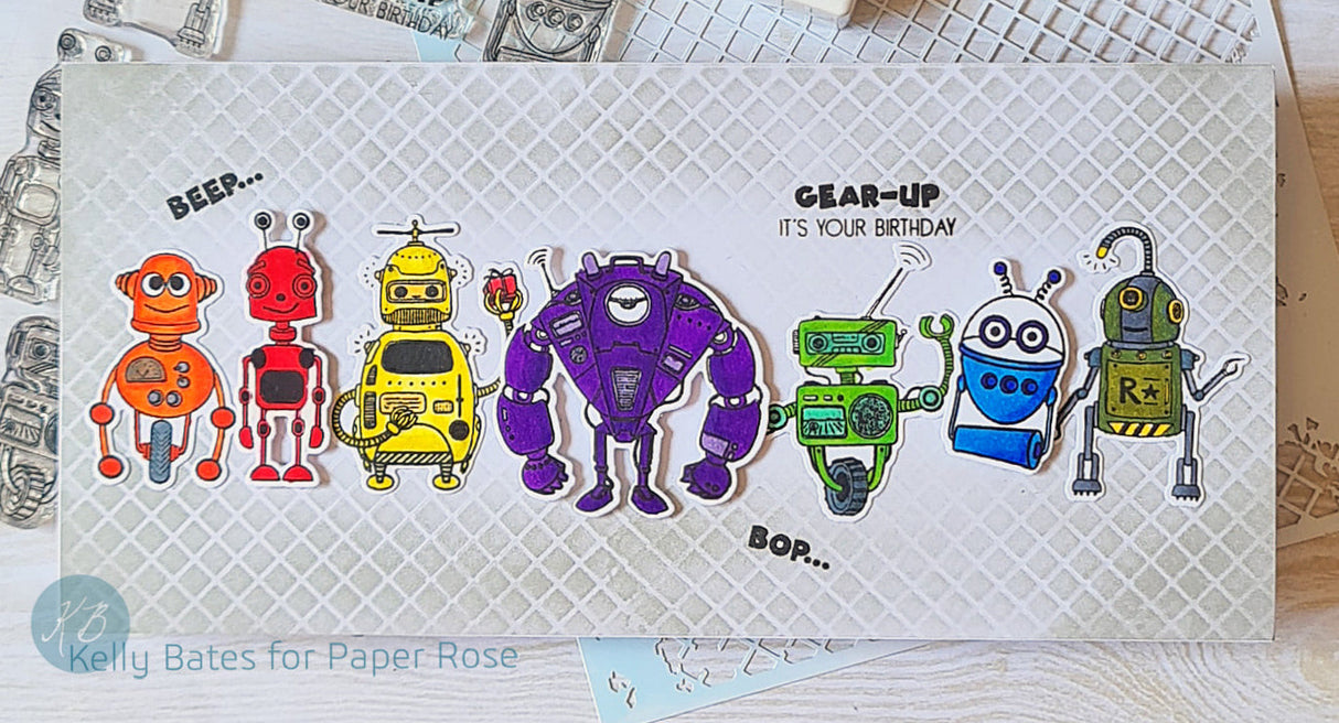 Robot Friends 4x6" Clear Stamp Set 19090 - Paper Rose Studio