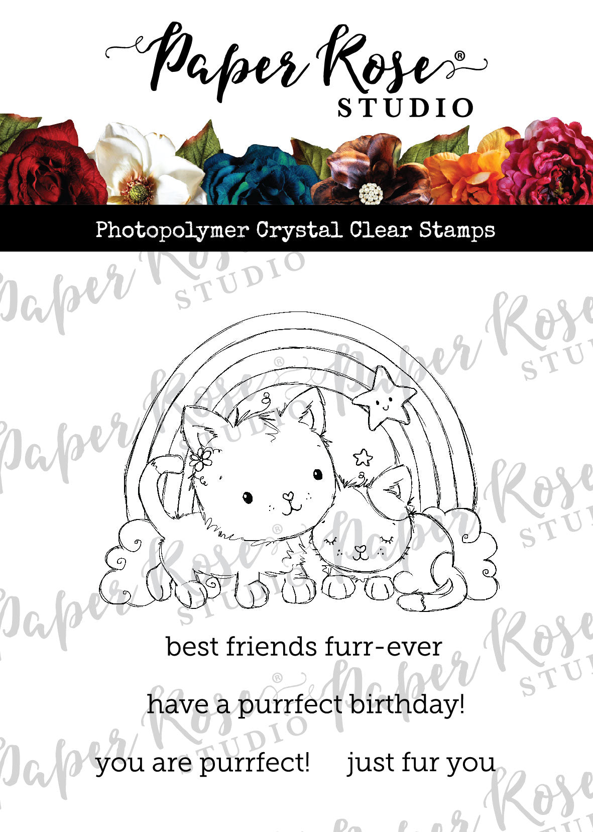 Rainbow Cats Clear Stamp 31785 - Paper Rose Studio