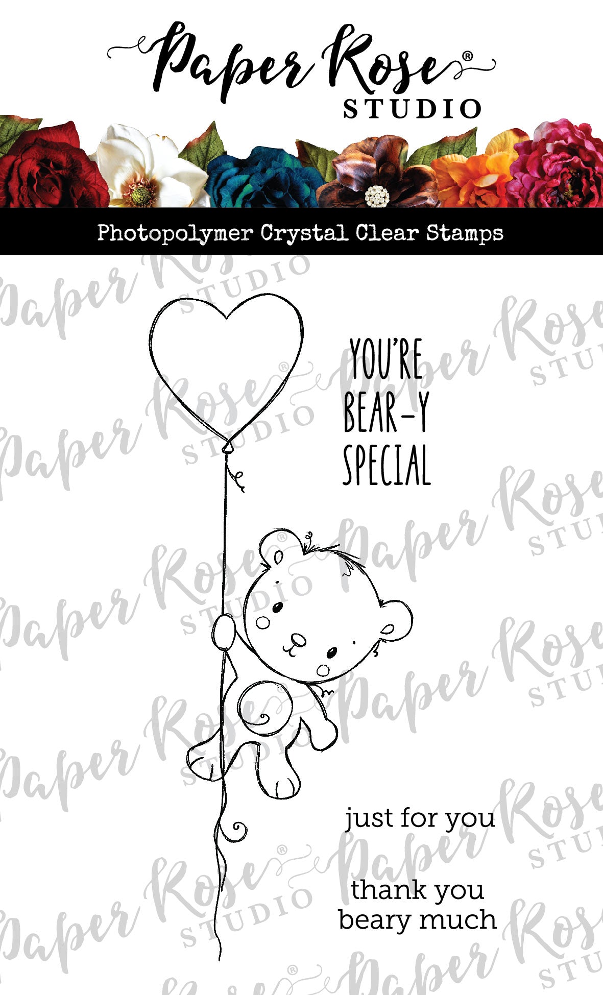 Animal Valentines - Bear Clear Stamp 31794 - Paper Rose Studio