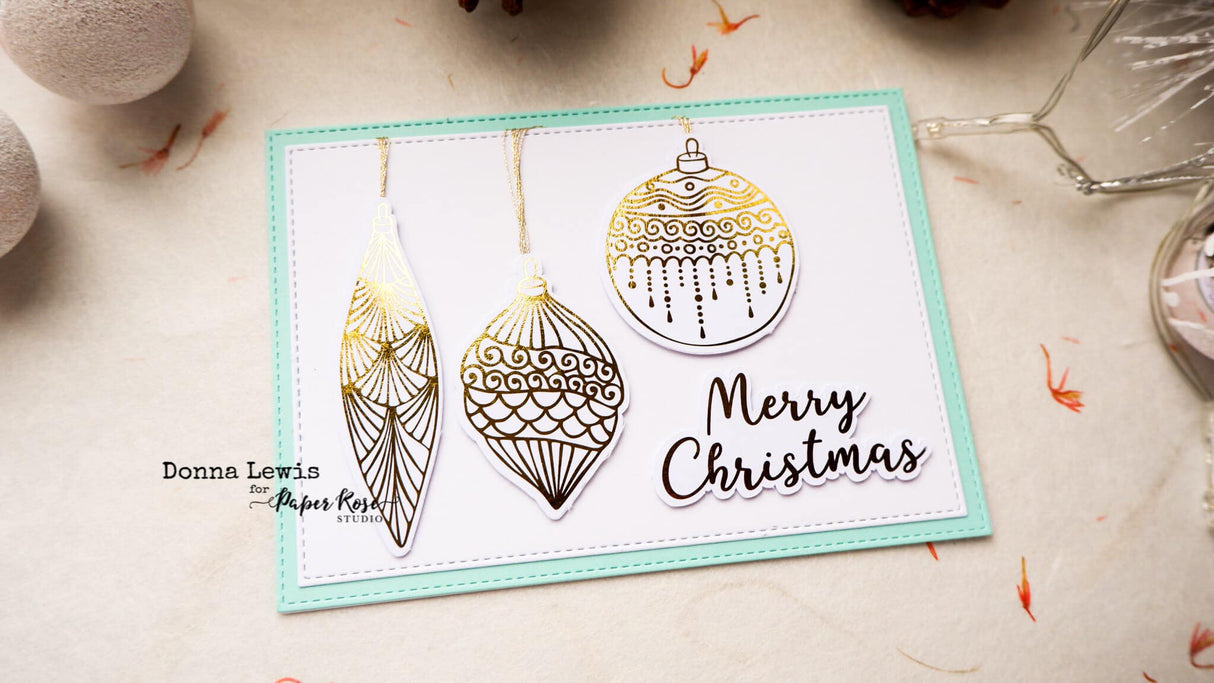 Christmas Sentiments & Icons - Gold Foil Die Cuts 27823 - Paper Rose Studio