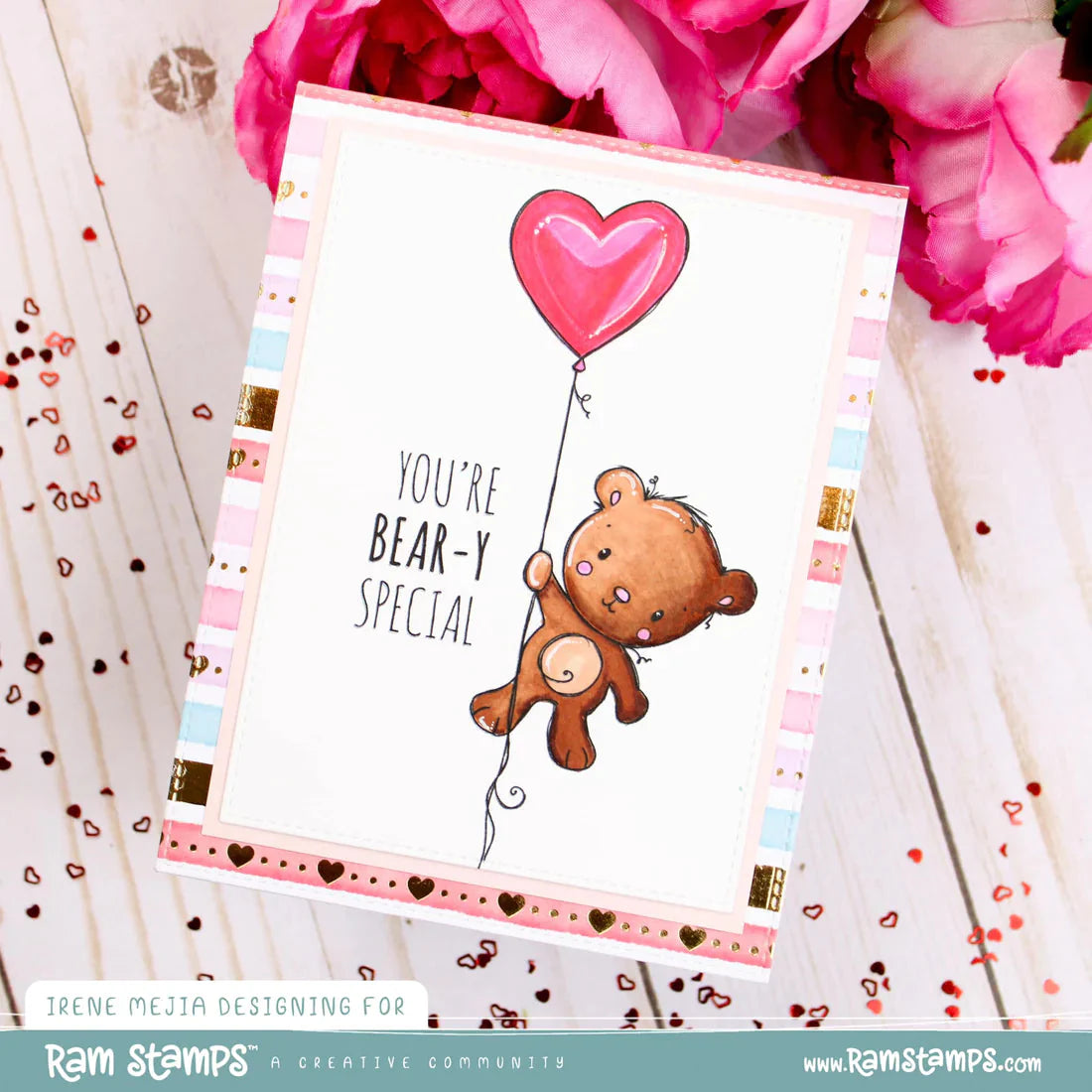 Animal Valentines - Bear Clear Stamp 31794 - Paper Rose Studio