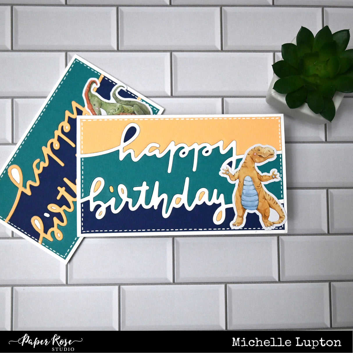 Slimline Happy Birthday Metal Die 28870 - Paper Rose Studio