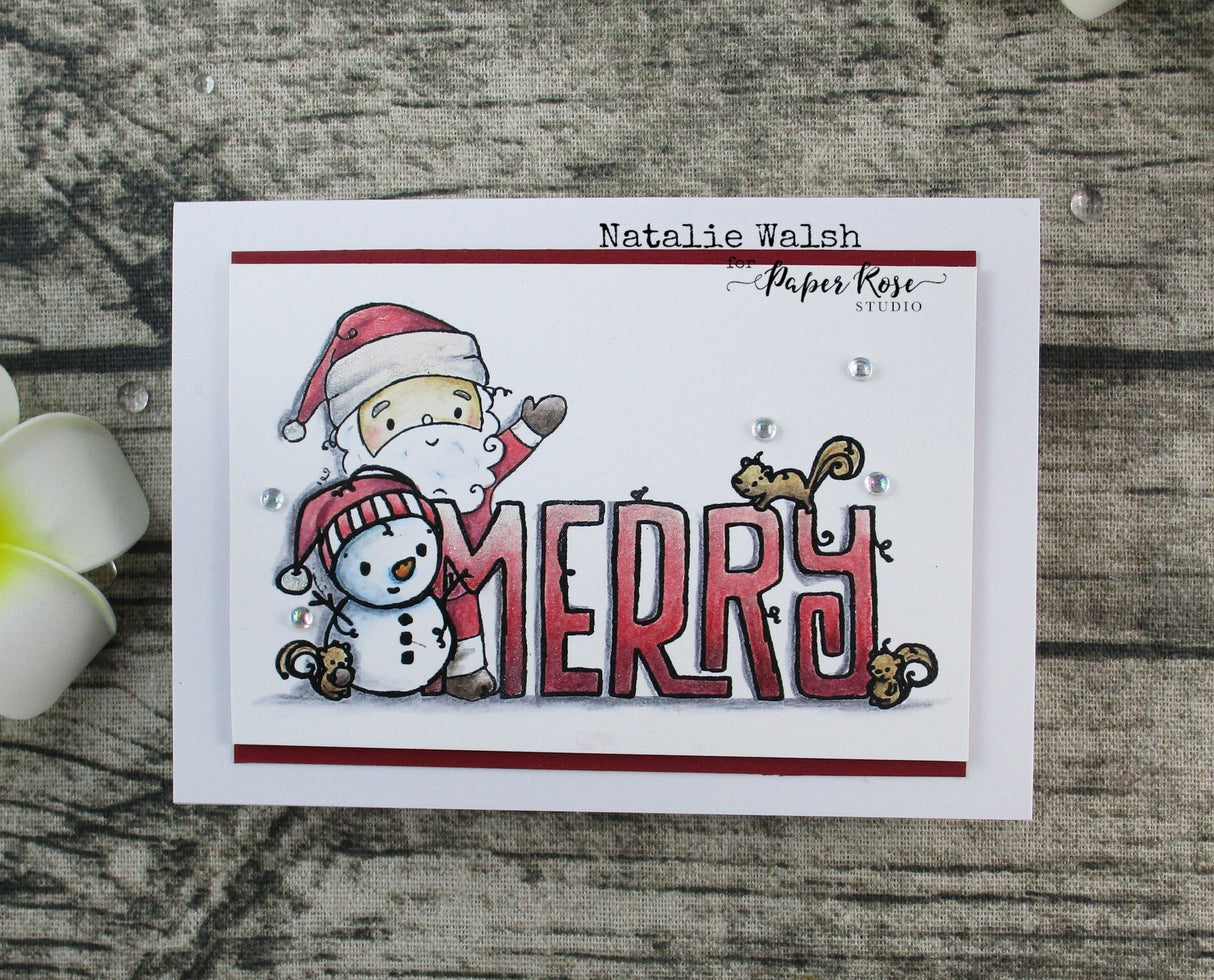 Woodland Santa Be Merry Clear Stamp 30714 - Paper Rose Studio