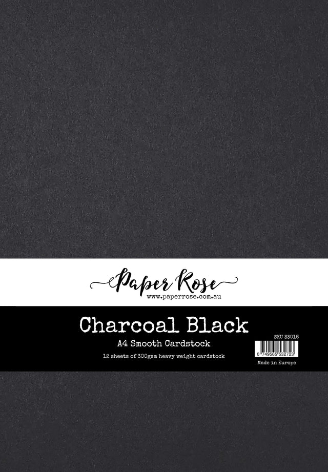 Charcoal Black Smooth Cardstock A4 12 sheets 33018 - Paper Rose Studio