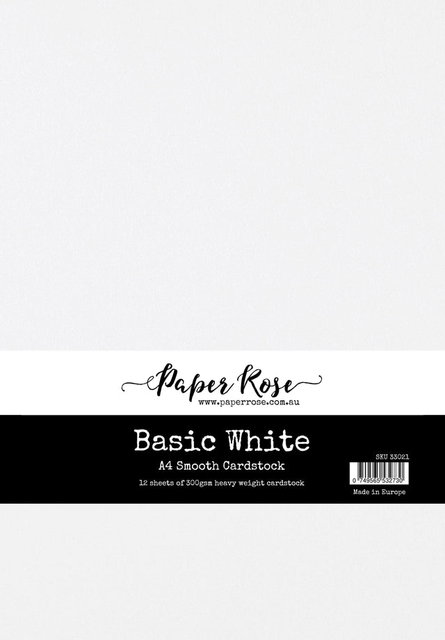 Basic White Smooth Cardstock A4 12 sheets 33021 - Paper Rose Studio