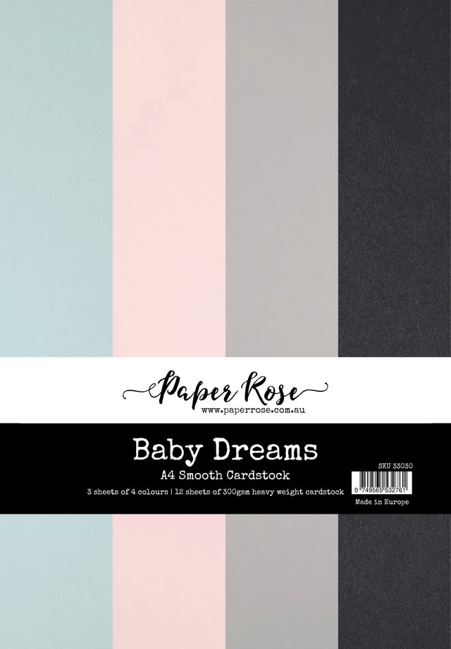 Baby Dreams Assorted Smooth Cardstock A4 12 sheets 33030 - Paper Rose Studio