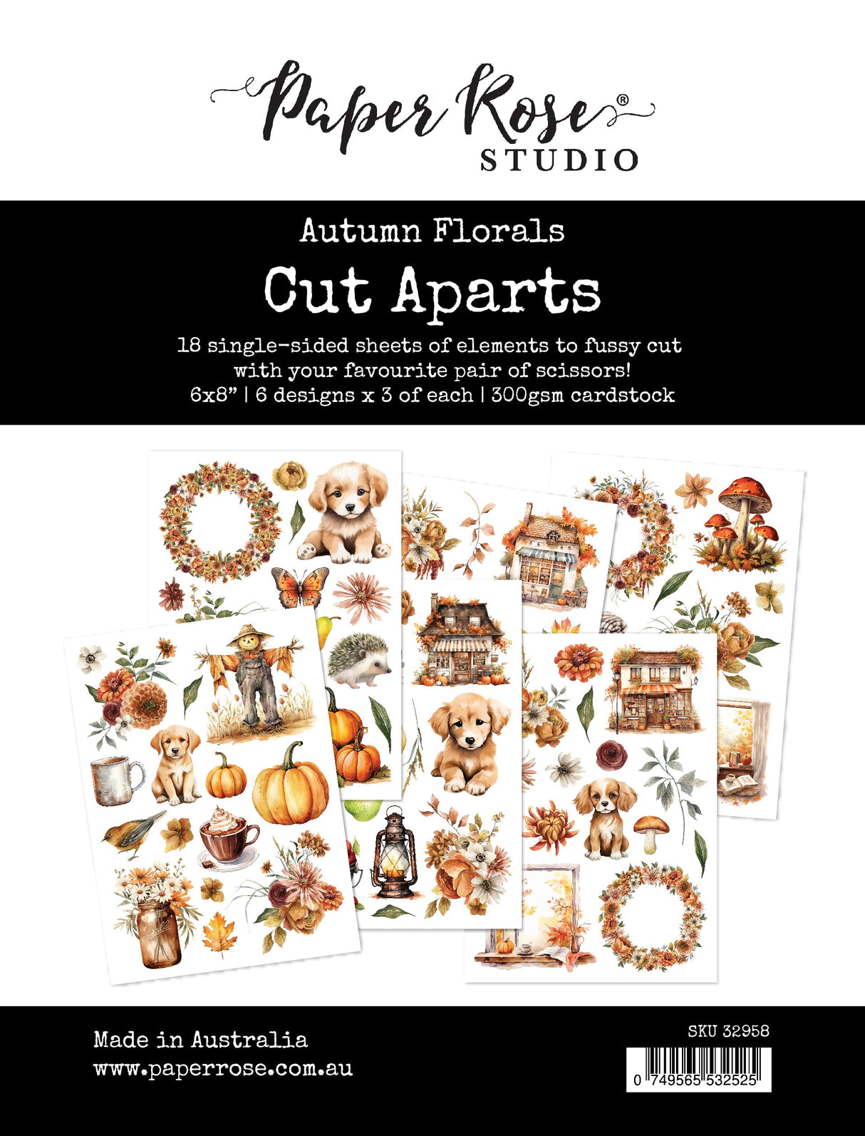 Autumn Florals Cut Aparts Paper Pack 32958 - Paper Rose Studio