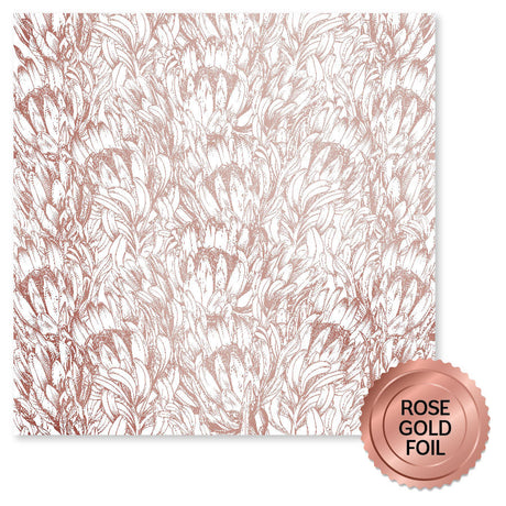 Blooming Proteas Rose Gold Foil A 12x12 Paper (6pc Bulk Pack) 30726 - Paper Rose Studio