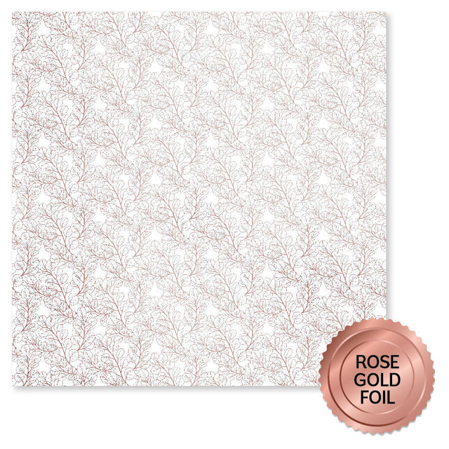 Blooming Proteas Rose Gold Foil B 12x12 Paper (6pc Bulk Pack) 30729 - Paper Rose Studio