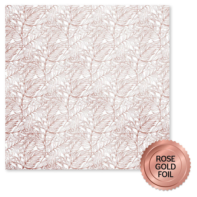 Blooming Proteas Rose Gold Foil C 12x12 Paper (6pc Bulk Pack) 30732 - Paper Rose Studio