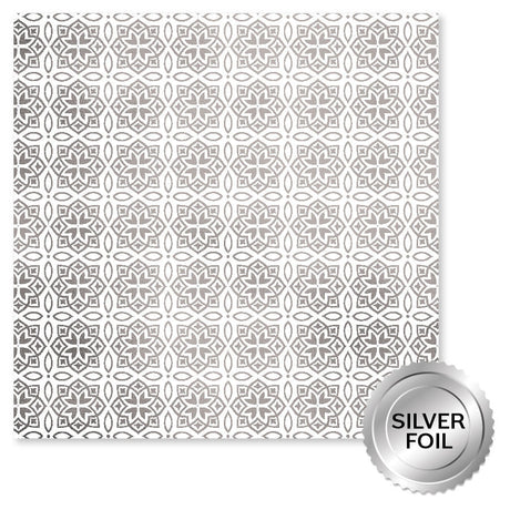 Blooming Proteas Silver Foil F 12x12 Paper (6pc Bulk Pack) 30789 - Paper Rose Studio