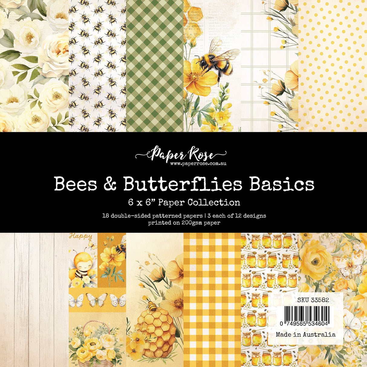 Bees & Butterflies Basics 6x6 Paper Collection 33582