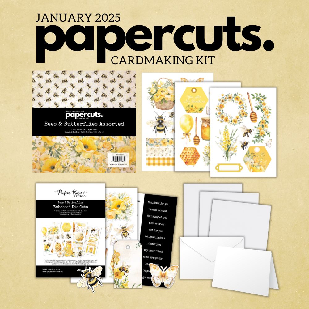 Papercuts Cardmaking Kit - January 2025 Bees & Butterflies 33951 - Paper Rose Studio