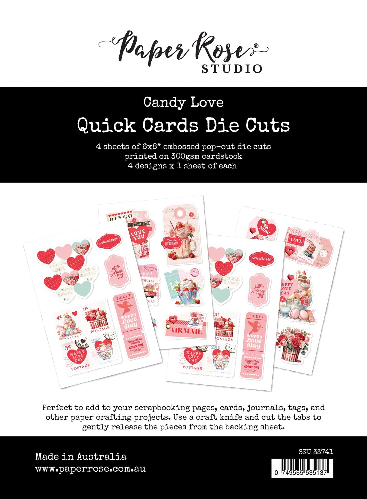 Candy Love 6x8" Quick Cards Die Cuts 33741