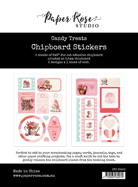 Candy Treats 6x8 Chipboard Sticker Pack 33423 - Paper Rose Studio