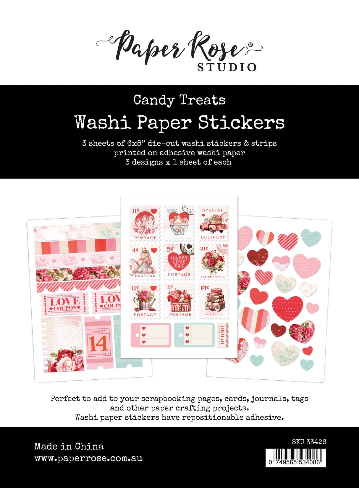 Candy Treats 6x8 Washi Paper Sticker Pack 33426 - Paper Rose Studio