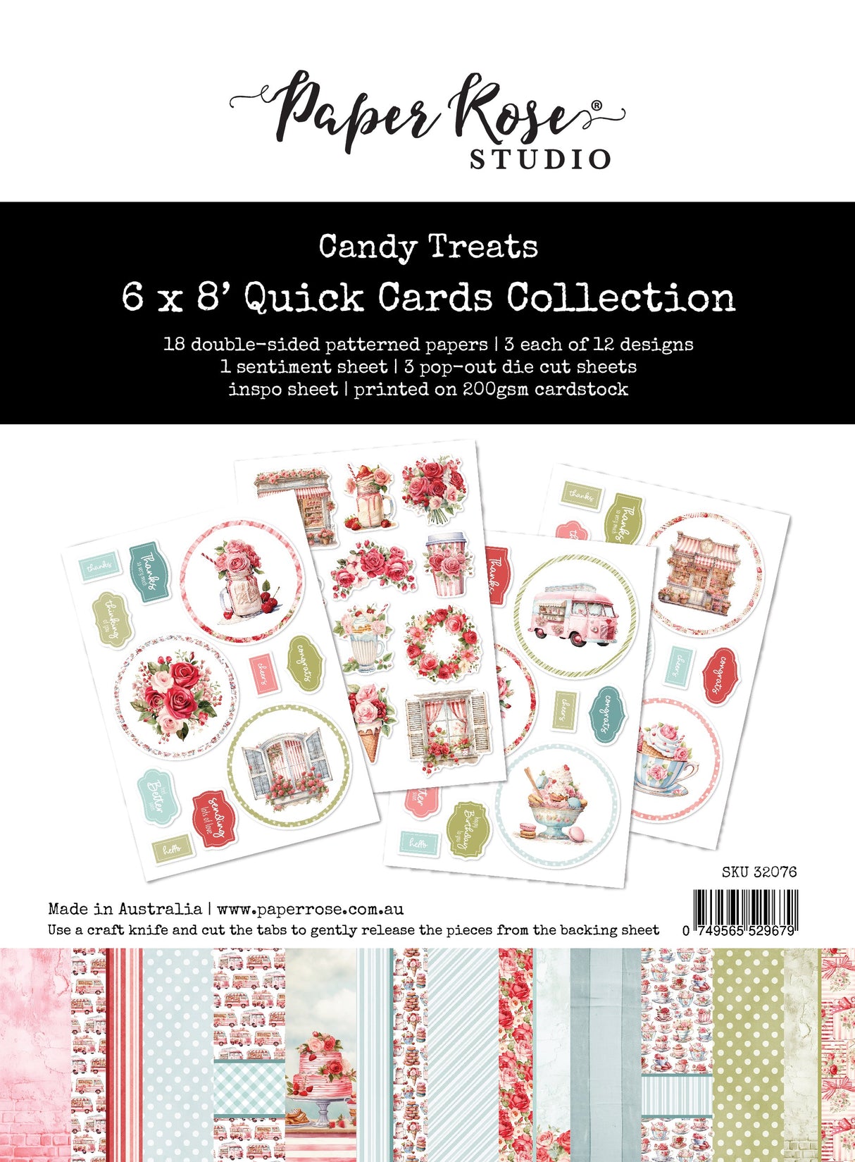 Candy Treats 6x8" Quick Cards Collection 32073 - Paper Rose Studio