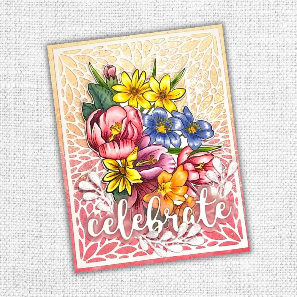 Leaf Burst Rectangle Frame Metal Cutting Die 20547 - Paper Rose Studio