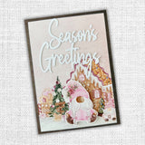 Tall Script Words Season's Greetings Metal Cutting Die 26107