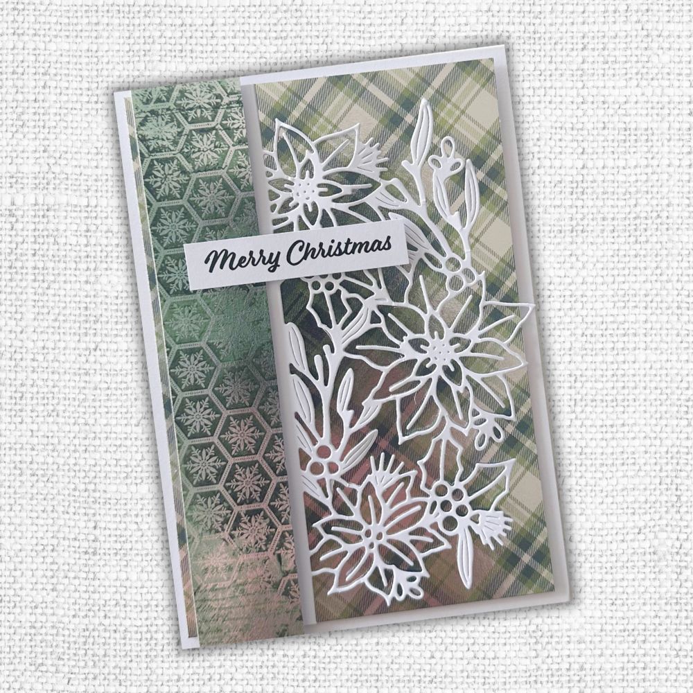 White Christmas Poinsettia Border Metal Cutting Die 32568 - Paper Rose Studio