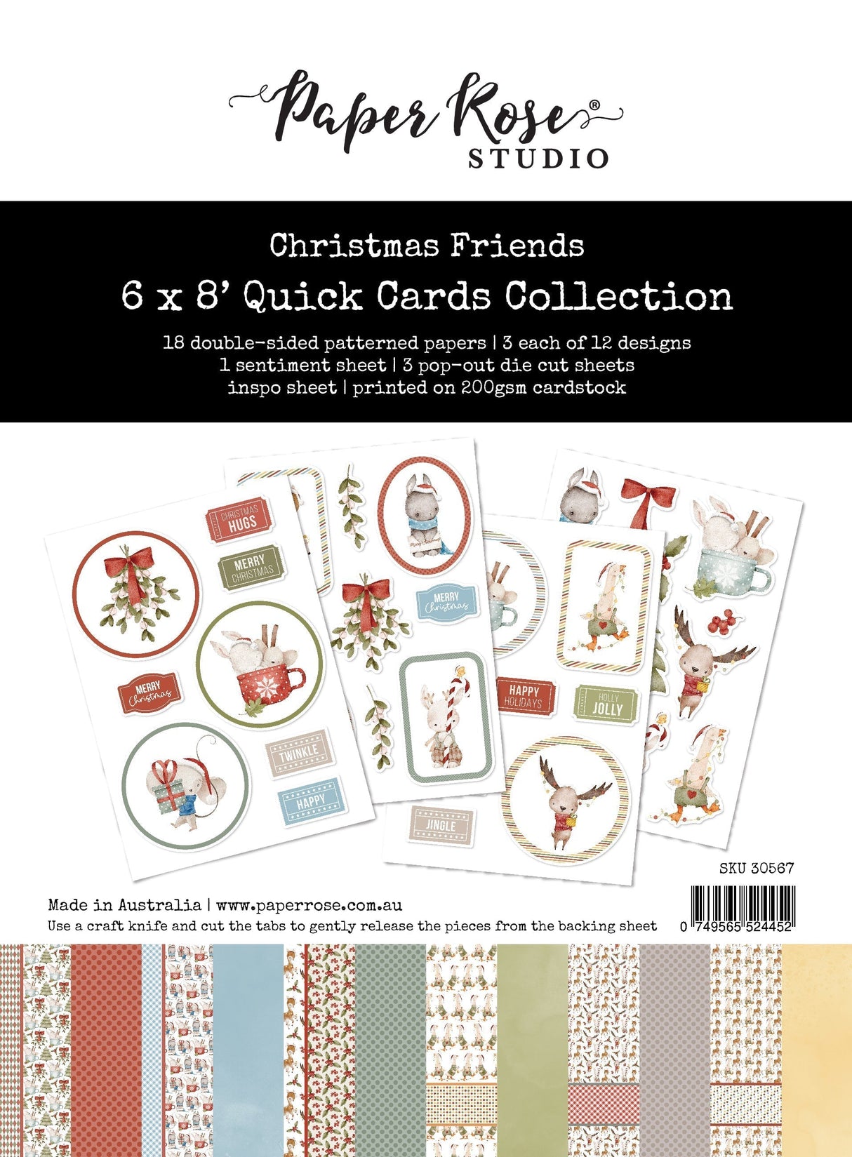 Christmas Friends 6x8" Quick Cards Collection 30567 - Paper Rose Studio