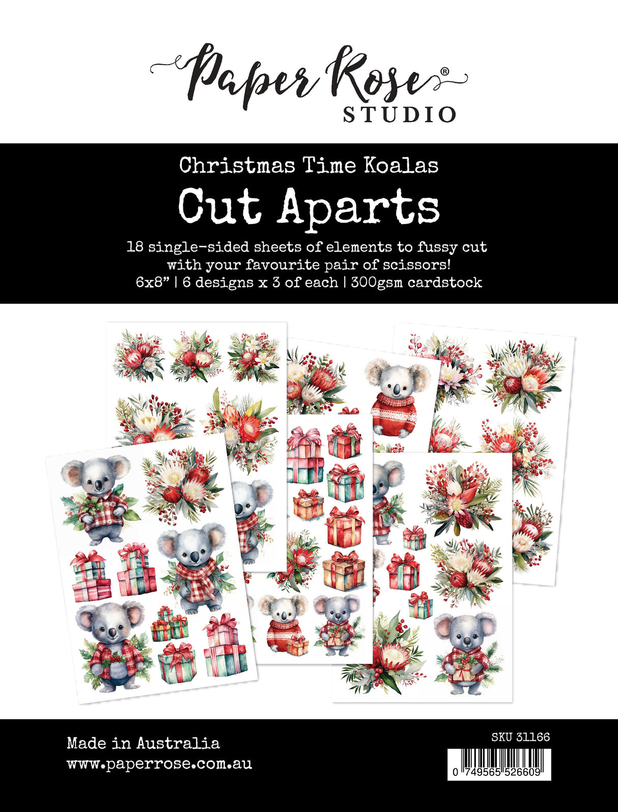 Christmas Time Koalas Cut Aparts Paper Pack 31166 - Paper Rose Studio