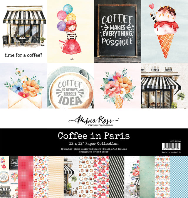 Coffee in Paris 12x12 Paper Collection 32304 - Paper Rose Studio