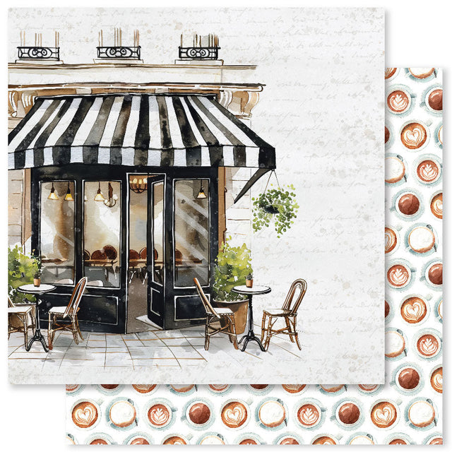 Coffee in Paris C 12x12 Paper (12pc Bulk Pack) 32313 - Paper Rose Studio