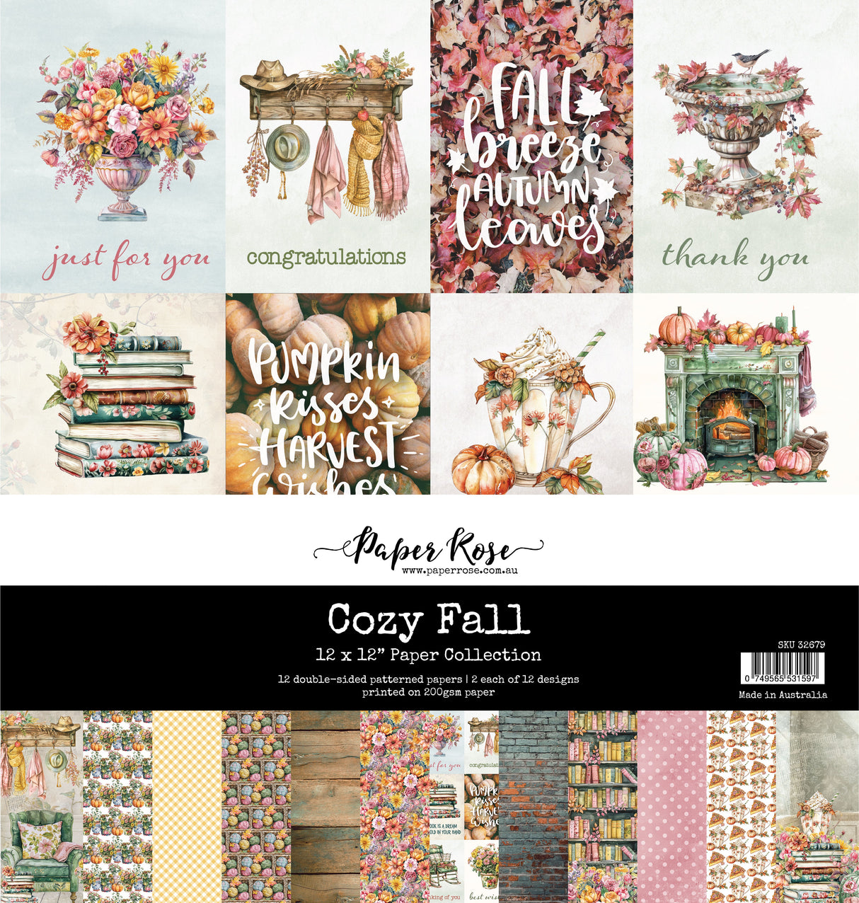 Cozy Fall 12x12 Paper Collection 32679 - Paper Rose Studio