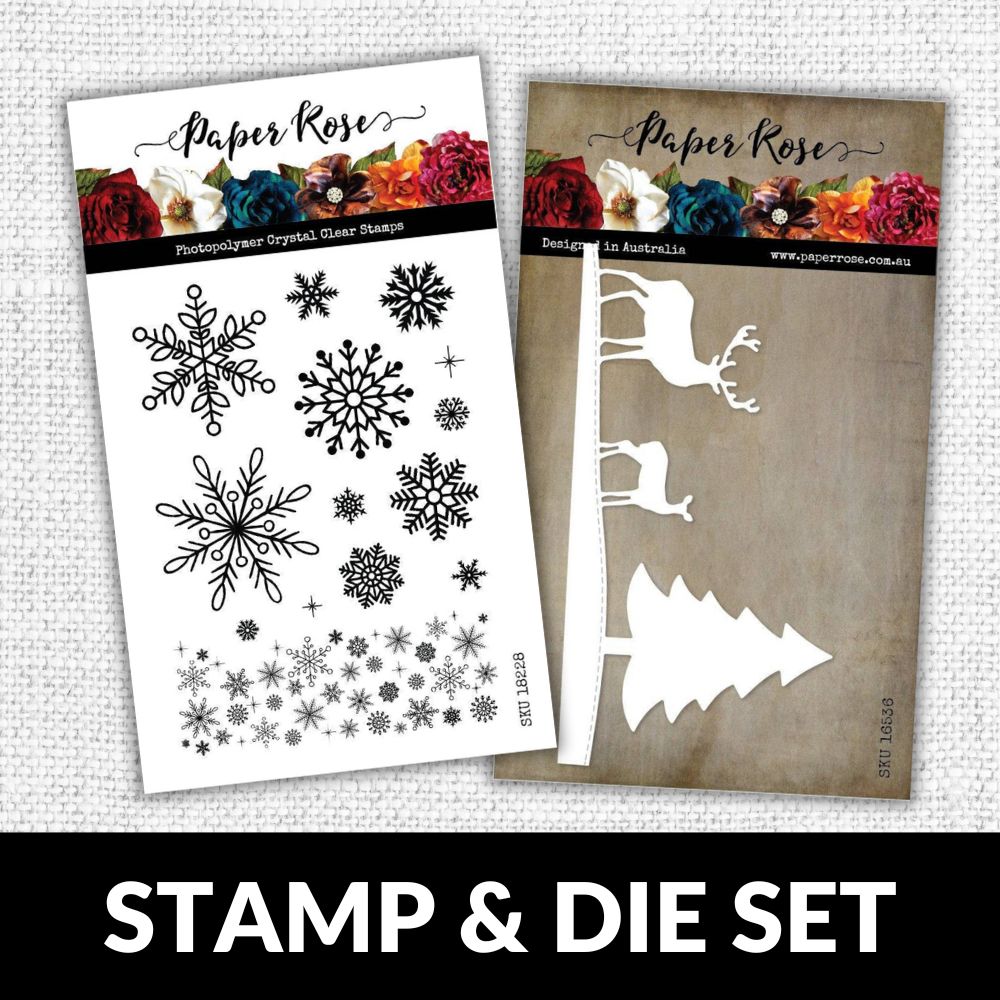 Christmas Snowflakes 4x6"  CLEAR STAMP & DIE SET 18228 16536 DISCONTINUED - Paper Rose Studio