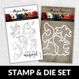 Unicorn Magic 4x6" CLEAR STAMP & DIE SET 17307 17308 DISCONTINUED - Paper Rose Studio