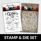 Sketchy Christmas Ornaments 4x6" CLEAR STAMP & DIE SET 18342 18343 DISCONTINUED - Paper Rose Studio