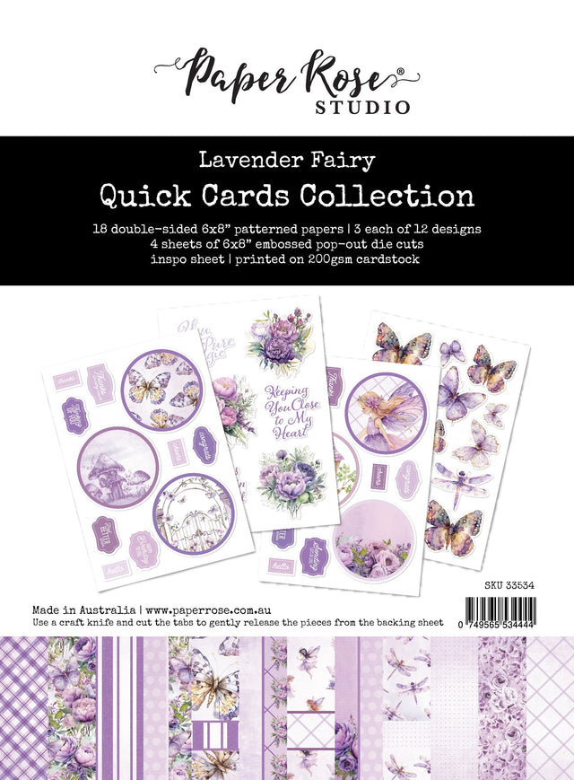 Lavender & Fairies 6x8" Quick Cards Collection 33534 - Paper Rose Studio