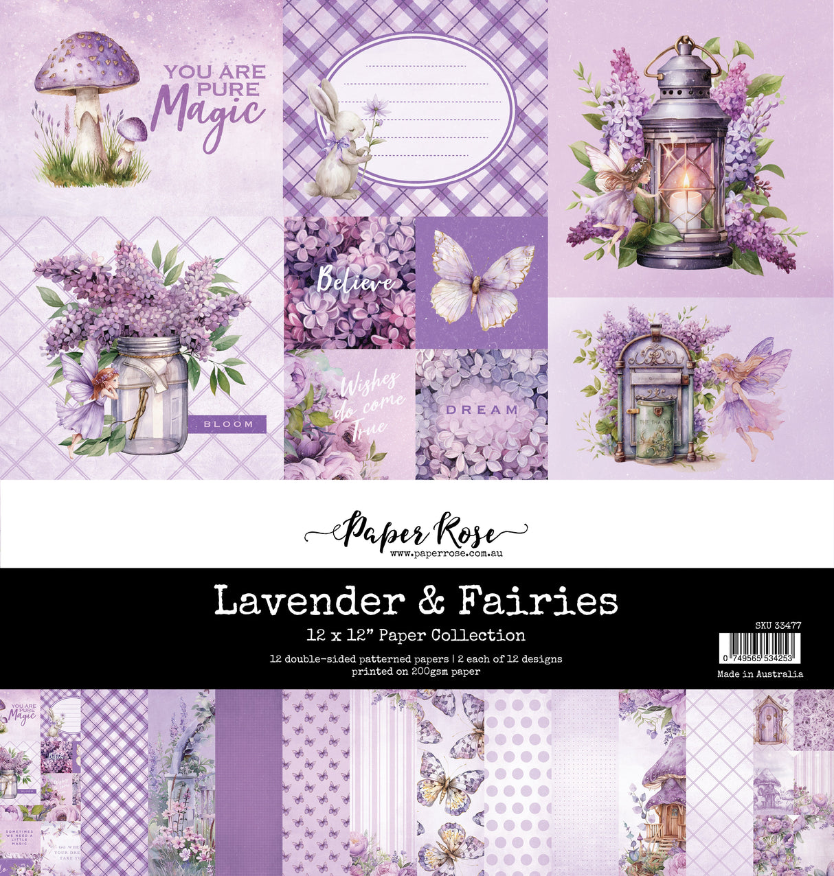 Lavender & Fairies 12x12 Paper Collection 33477 - Paper Rose Studio