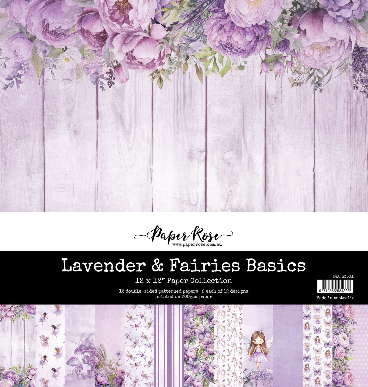 Lavender & Fairies Basics 12x12 Paper Collection 33501 - Paper Rose Studio