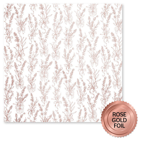 Lavender & Roses Rose Gold Foil B 12x12 Paper (6pc Bulk Pack) 32202 - Paper Rose Studio