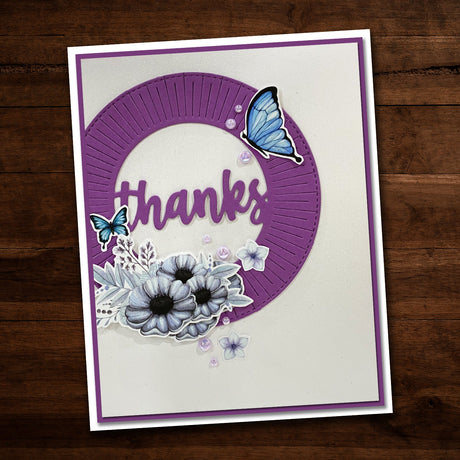 Thanks Circle with Rays Detail Metal Cutting Die 21327 - Paper Rose Studio