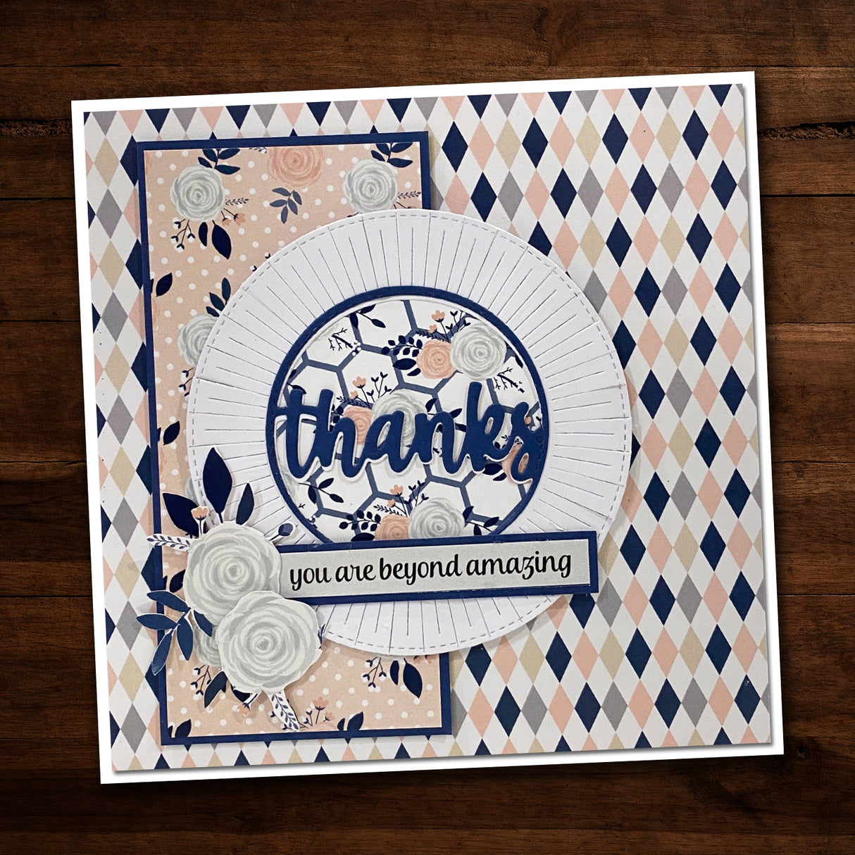 Thanks Circle with Rays Detail Metal Cutting Die 21327 - Paper Rose Studio