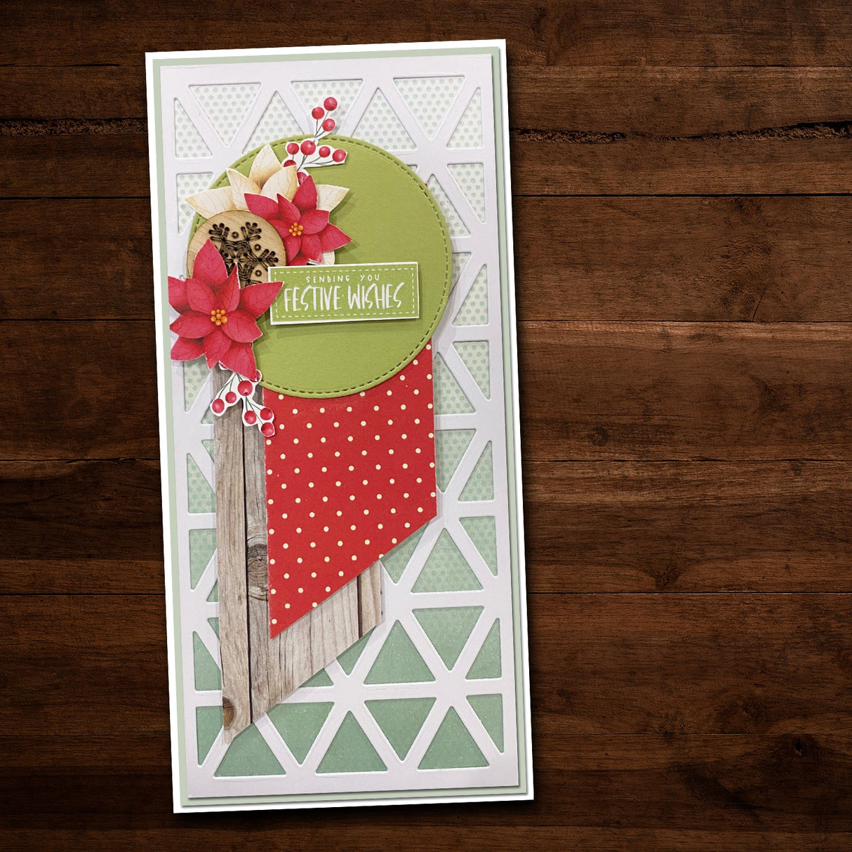 Slimline Card Creator - Triangles Layer 1 Metal Cutting Die 22486 - Paper Rose Studio